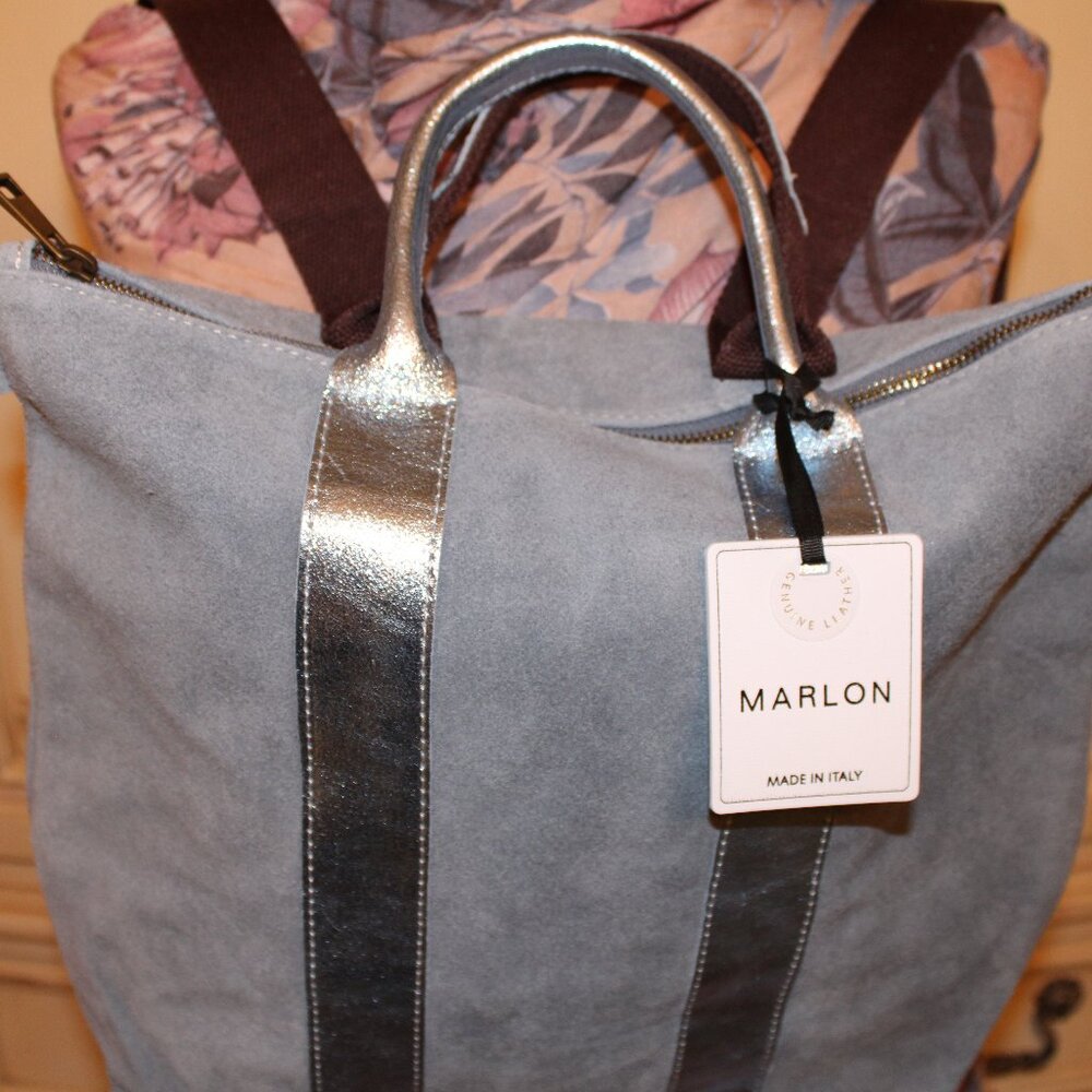 MARLON Made In Italy Suede Backpack - Messenger crossbody bag